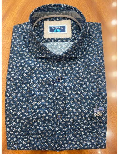 CAMISA AZUL MARINO ESTAMPADA- LA VESPITA